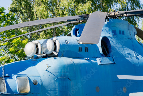 Tableau sur toile Side view of a heavy load utility helicopter fuselage structure highlighting reg