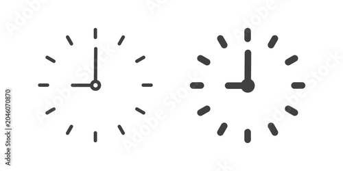 Slika na platnu Wall Clock icon. Line and glyph solid icon