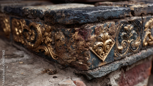 Detail close-up of ornate column capital from neoclassical building, golden ratio crop, soft side lighting revealing fine texture.