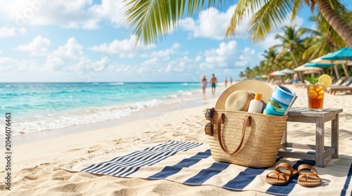 Sunny vacations await, bright summer travel concept with warm seasonal energy and strong commercial appeal for tourism, beach holidays and promotional campaigns, vivid sunlight, clean composition,