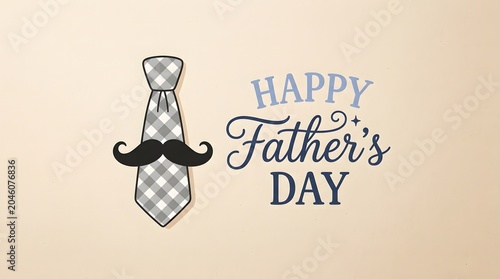 Father's Day greeting card with tie and mustache