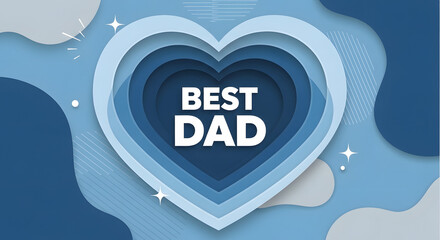 Heartfelt Father's Day Typography with Blue Hearts