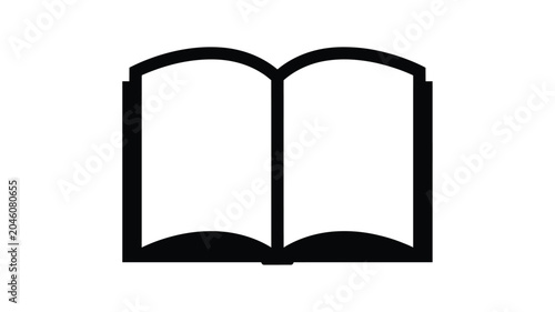 Fotografia Open book silhouette on a white background simple graphic design