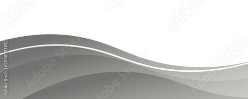 Elegant silver wave border with flowing swooshes and metallic gradient effects.