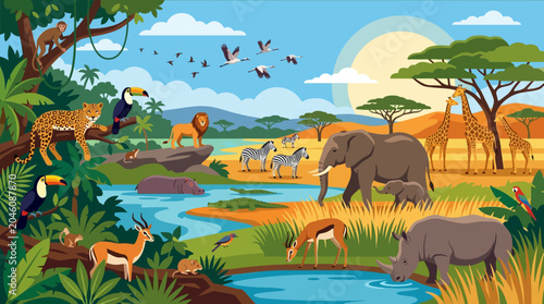 Φωτογραφία Wildlife animals in natural habitat.
