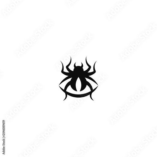 Картината върху платно Creepy look of black spider logo.