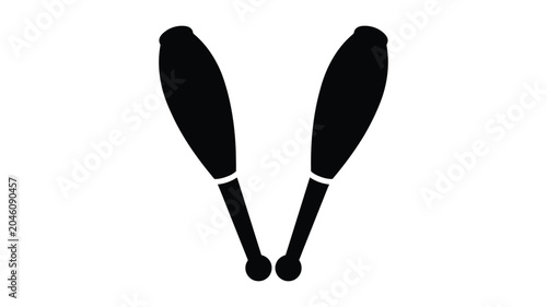 Foto Castanets Silhouette On White Background Minimalist Musical Instrument