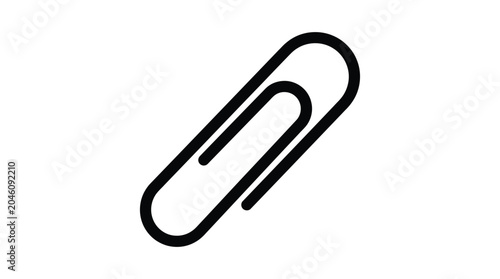 Paper clip silhouette against a white background a simple black outline illustration