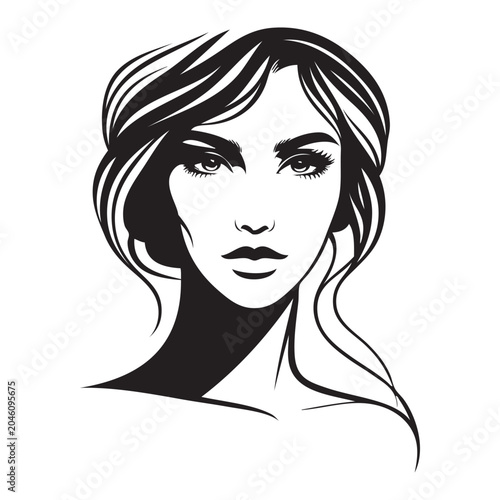 Beautiful girl vector. Minimalism style.
