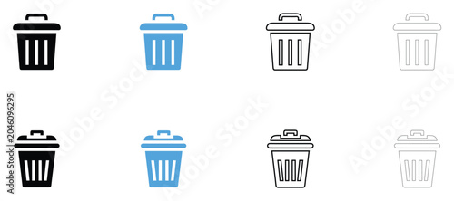 Tableau sur toile Trash can icon vector, delete symbol, trash bin, garbage bin vector, silhouette