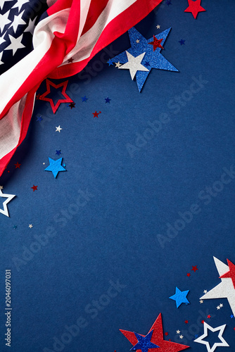 Vertical 4th of July background with American flag