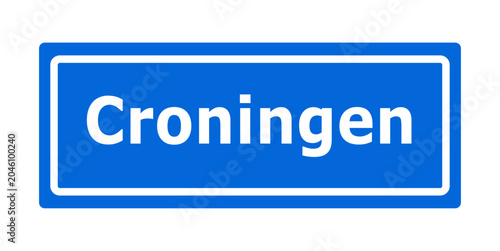 Ortstafel, Croningen, Niederlande, Holland