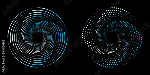 Bild auf Leinwand Spiral sound wave rhythm line dynamic abstract vector background