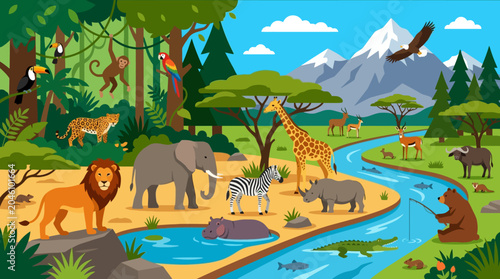 Photography Wild animals in a savannah habitat.