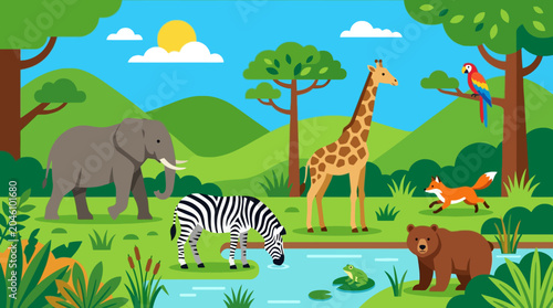 Photography Wild animals in a savannah habitat.