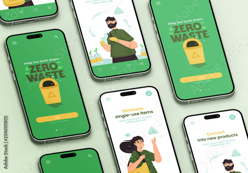 Multi Screen Phone Ui Ux Web App Social Media Post and Stories Feed Mockup