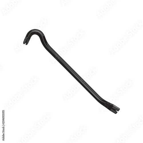 Tableau sur toile Robust black crowbar illustration for construction and demolition projects, offe