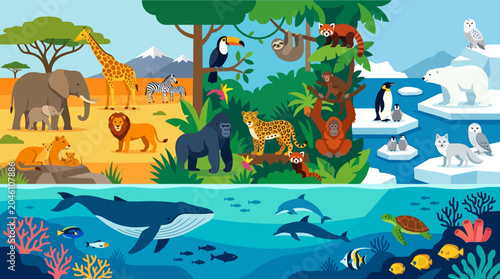 Photography Wildlife from different ecosystems together.