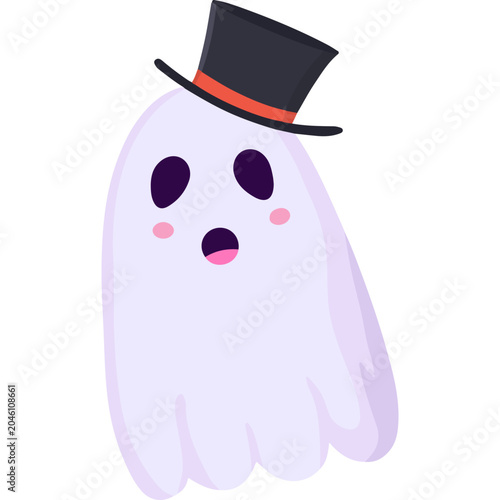 Fancy Dressed Magician Ghost with Top Hat