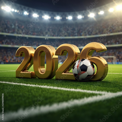 Soccer Ball on 2026 Stadium Field