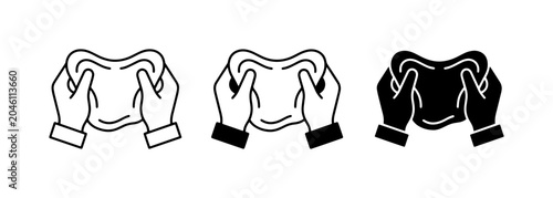 Photos Hands stretching slime, playdough, or putty; tactile sensory play icons