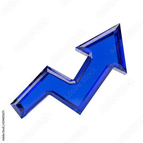 Blue arrow pointing up graphic design