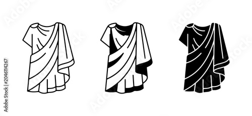Fotografía Ancient Roman Toga Icons, Classical Garment Vector Illustrations, Historical Tun