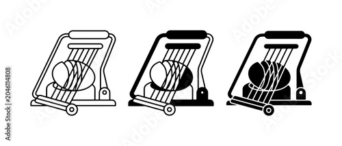 Fotografie Egg Slicer Icons, Kitchen Tool Vector Graphics, Food Preparation Gadget Set