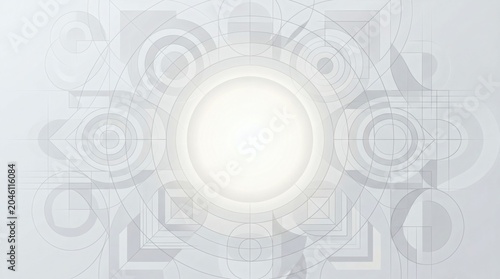 Abstract Geometric Pattern with Central Bright Light Source.