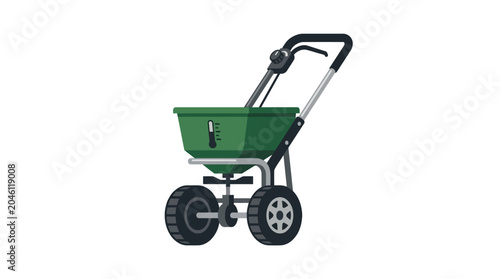 Obraz na plátně Green lawn fertilizer spreader cart.