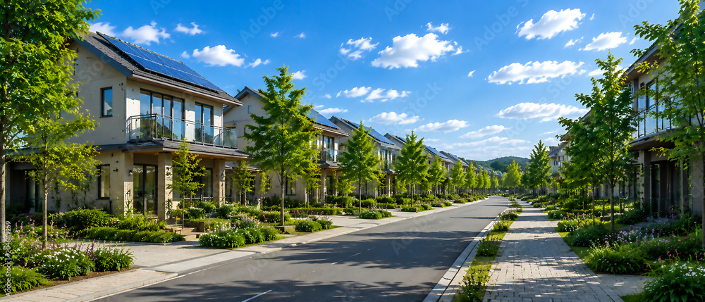 Fototapeta premium 緑豊かな分譲住宅街と快適な住環境