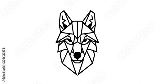 Geometric Wolf Head Illustration Design.