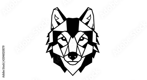Geometric Wolf Head Illustration Design.