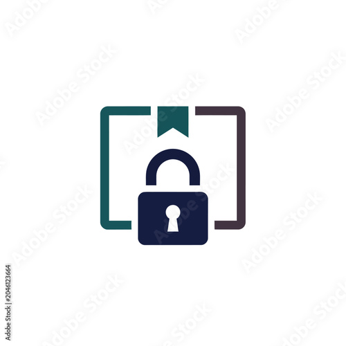 Cyber security lock icon for digital data protection and privacy
