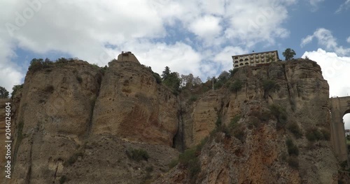 The famous Puente Nuevo (New Bridge) in the historic city of Ronda, located in the Andalusian province of Málaga in southern Spain
