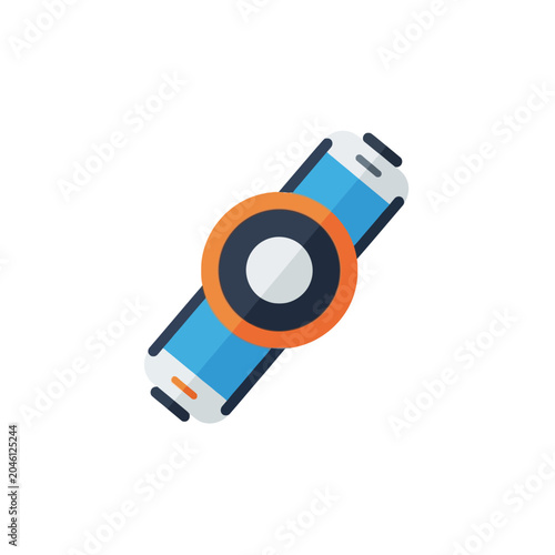 Smartwatch with Orange Circle Band.