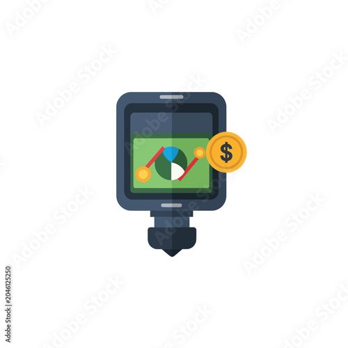 Smartwatch with money symbol on screen.