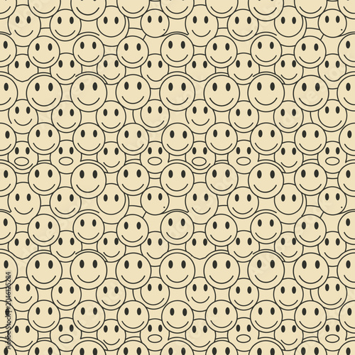 Smiley faces in a pattern.