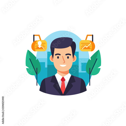 Smiling Businessman in Suit Portrait.