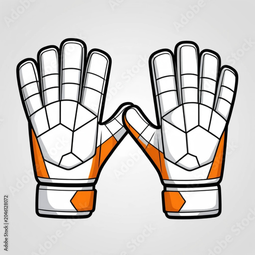 Colorful goalkeeper gloves icon isolated on white background
