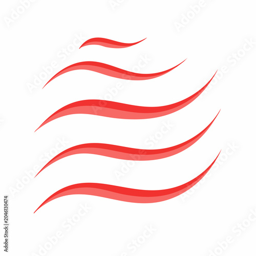 Abstract Red Swirls on White Background