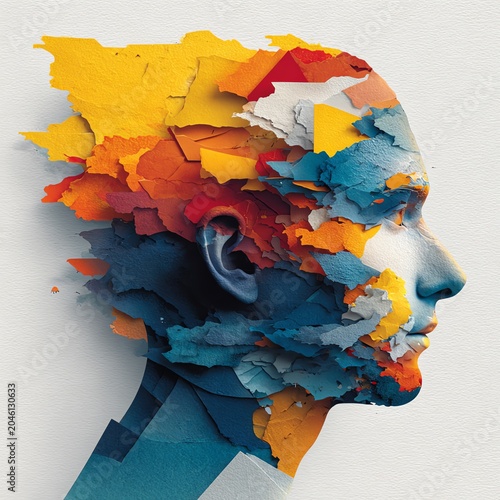An artistic representation of a mind in vibrant colors, depicting creativity and imagination.