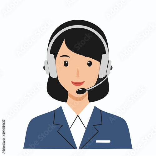 Customer Service Representative with Headset