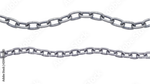 Two metal chains isolated on transparent background