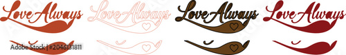 Photos Love Always, elegant script typography vector set