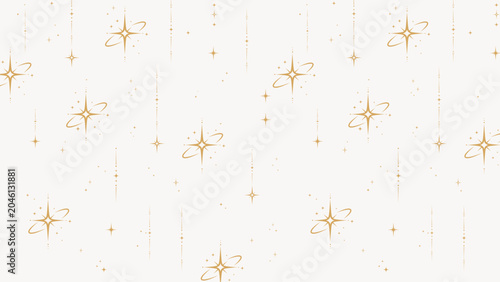 Celestial Stardust Background with Elegant Gold Sparkle Stars and Cosmic Elements