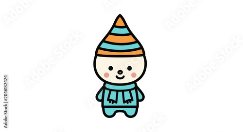 Canvastavla Smiling Cartoon Character in Outfit.