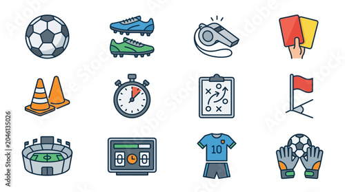 Quadro em tela Soccer equipment and referee tools.