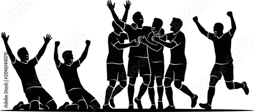 Photos groupofpeoplesilhouettescelebratingtogetherinvariousposes