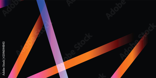 Konstfotografi Colorful Neon Light Streaks on Black Background.